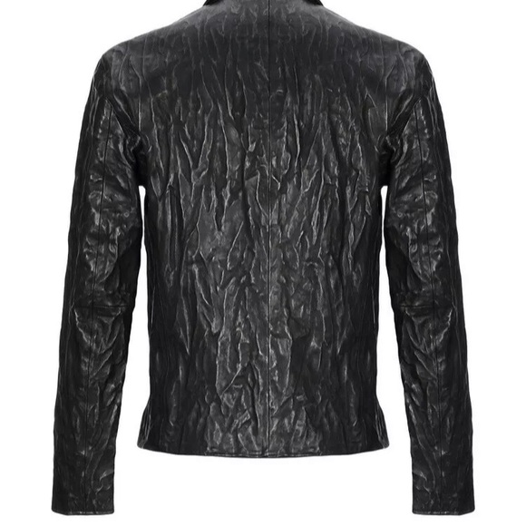 John Varvatos crinkled leather jacket size46 USA36 - Picture 4 of 10